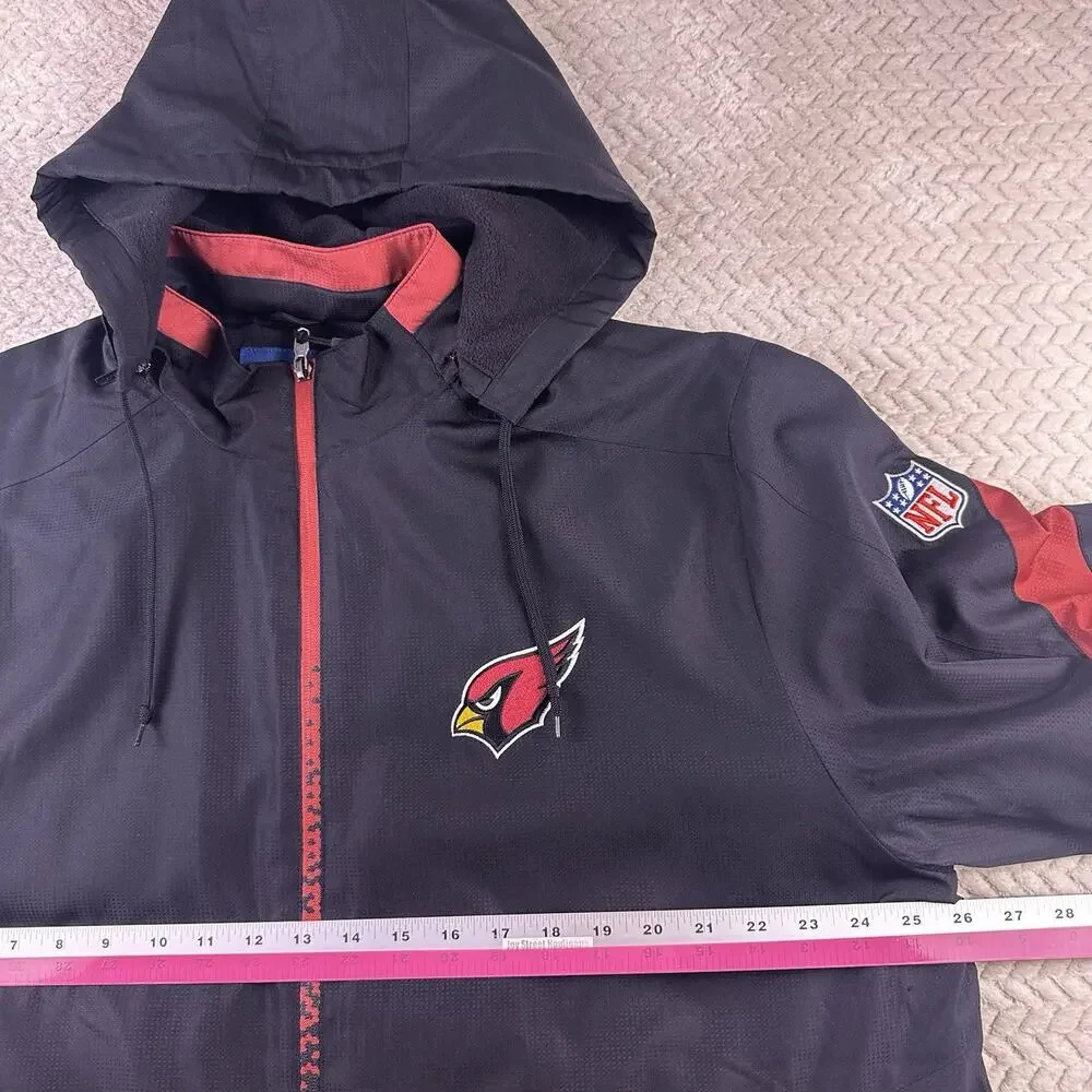 Reebok On‎ Field Arizona Cardinals Zip Up Jacket Size Large Removable Hood